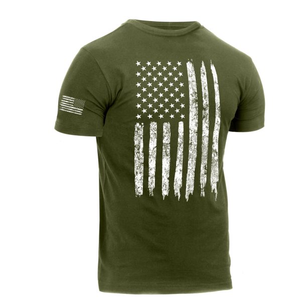 GN Distressed US Flag Athletic Fit T-Shirt