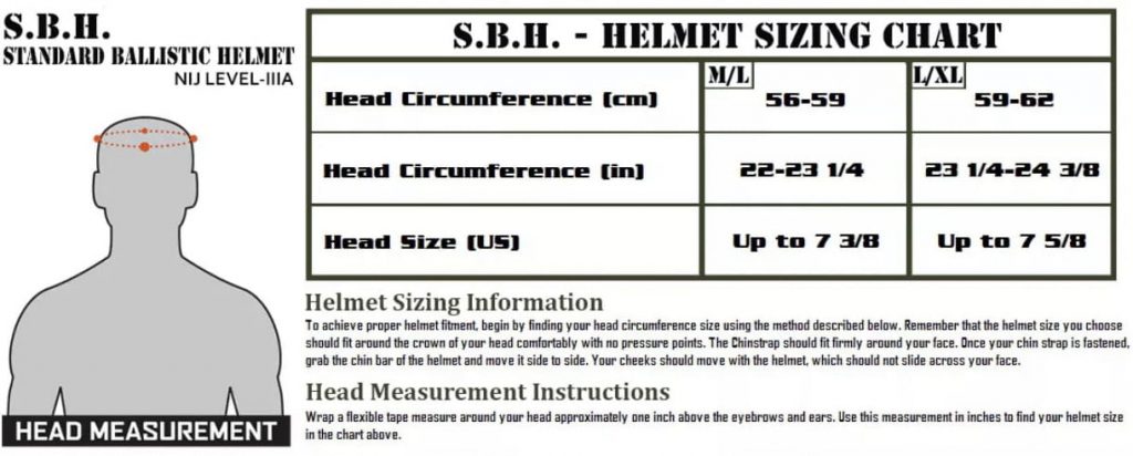 GUNNOOK SBH SIZE CHART