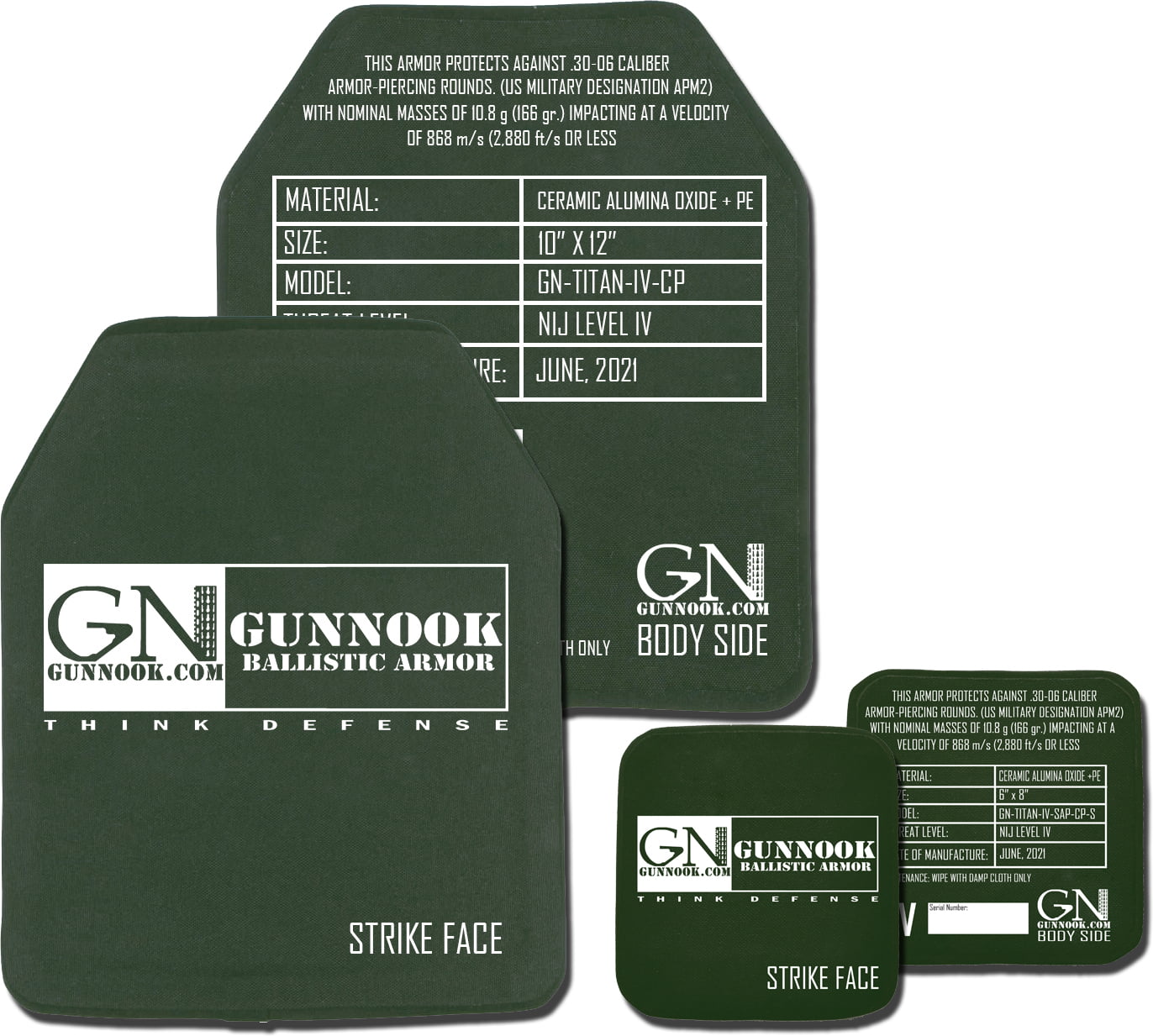 GunNook NIJ LEVEL IV TITAN Ballistic Armor Plates (Full Set) - GunNook  Tactical LLC