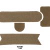 Various fabric components in desert tan color arranged in a flat layout.