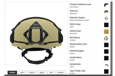 Custom Ballistic Helmet Builder by GunNook LLC. GunNook Helmet Builder