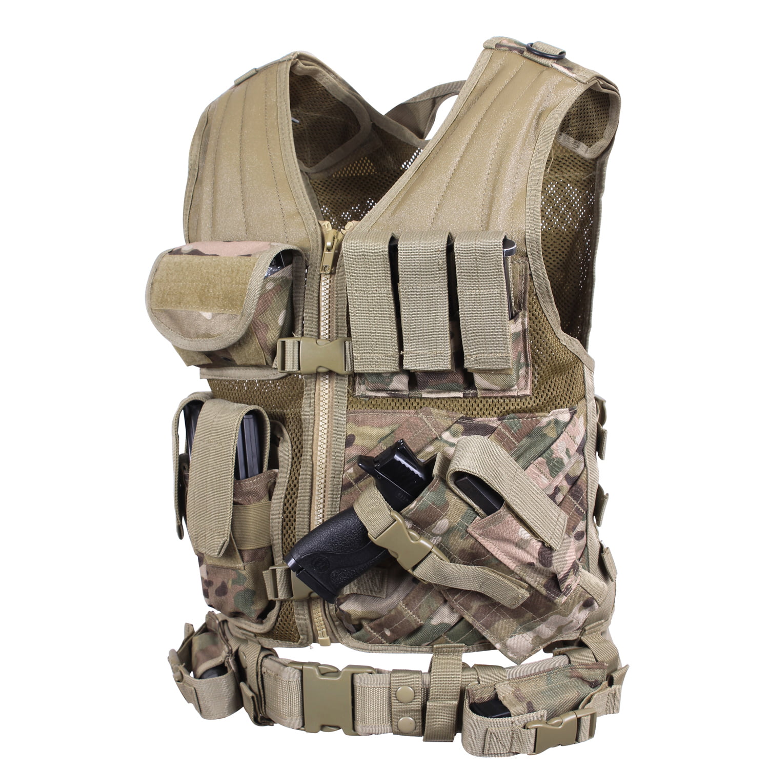 Adult MOLLE Tactical Cross Draw Vest - GunNook