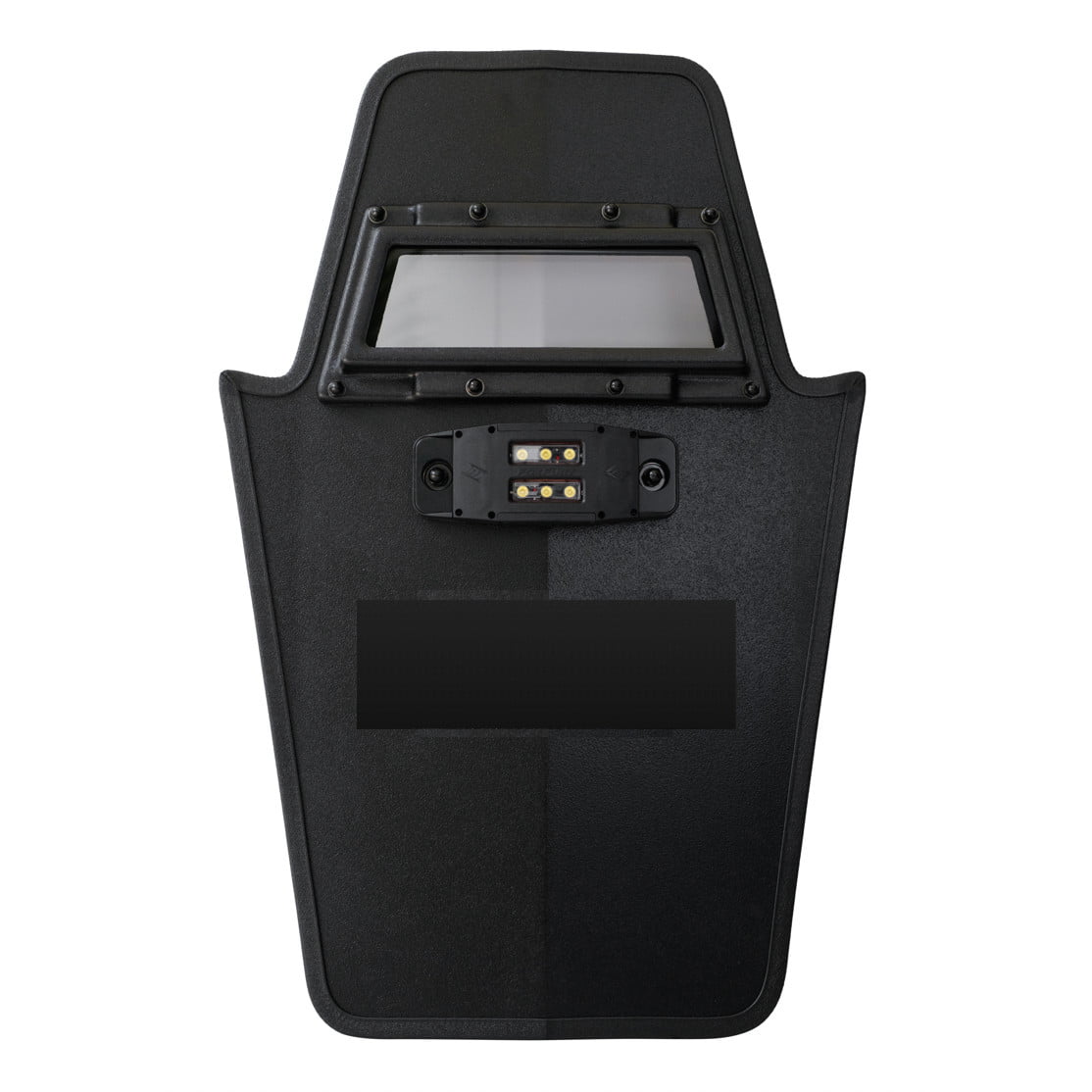 FBI tactical shield featuring a transparent window and LED lights